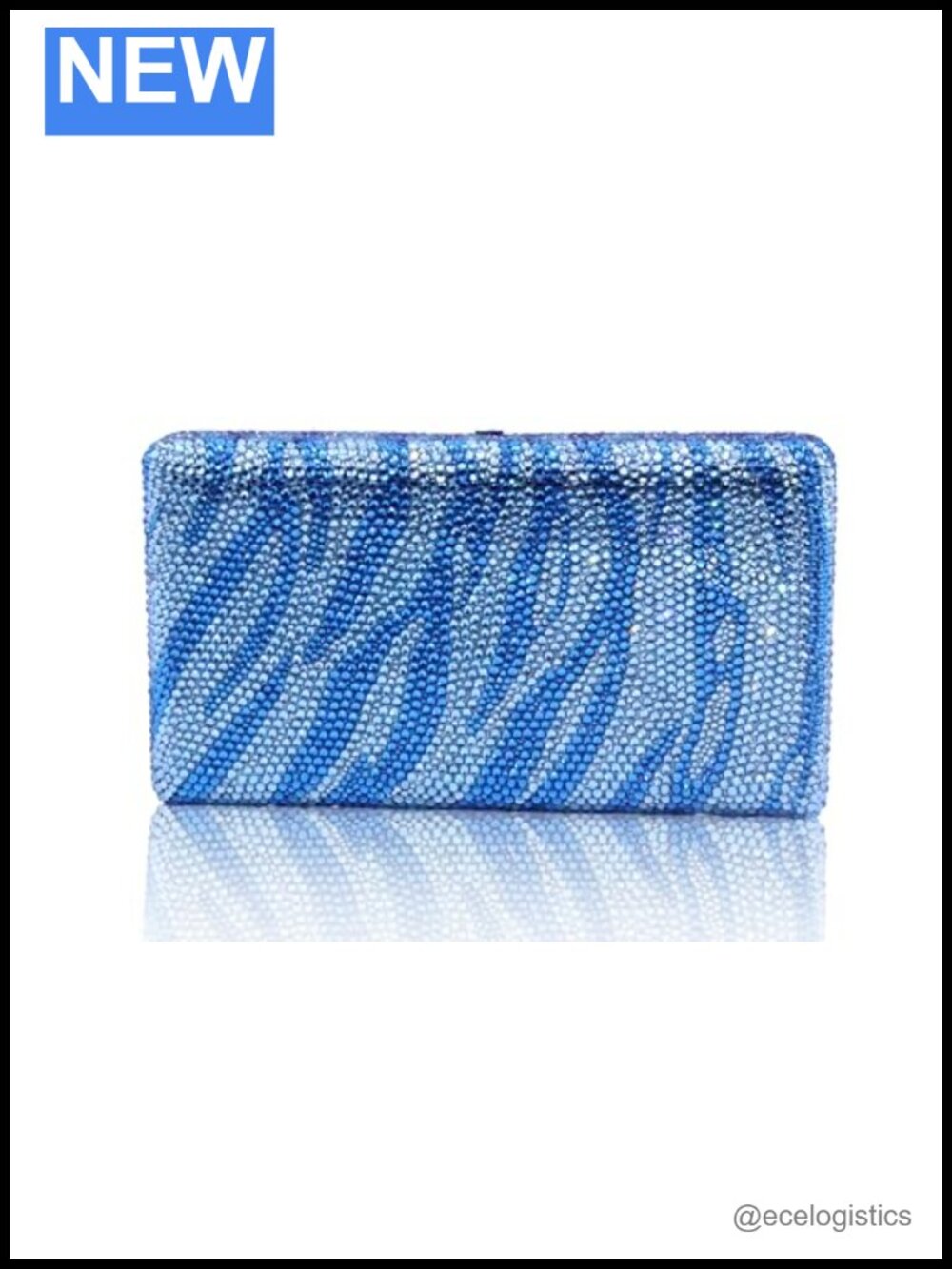 Crystal Rhinestone Evening Clutch Purse with Chain Strap